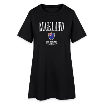 Auckland, Nouvelle-Zélande, design minimaliste - Robe T-shirt Femme - noir - Devant