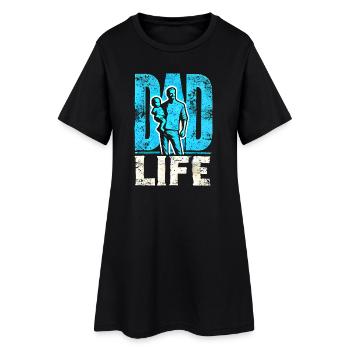 Papa Life Duo Silhouette Graphique, Meilleurs Pères - Robe T-shirt Femme - noir - Devant