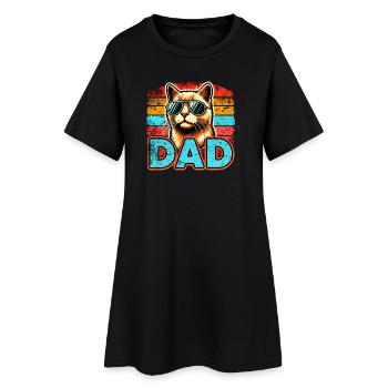 Lunettes de soleil rétro Cat Dad, Love cats - Robe T-shirt Femme - noir - Devant