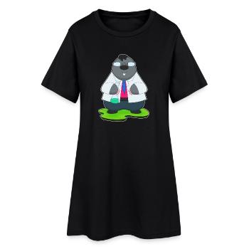 Mole Scientist Test Tube Laboratory - Women’s T-Shirt Dress - black - Front