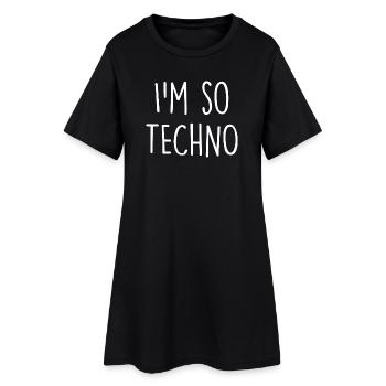 Techno - Women’s T-Shirt Dress - black - Front