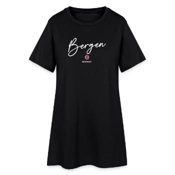 Bergen - Lettrage du drapeau de la Norvège - Norge - Norwegen - Robe T-shirt Femme - noir - Devant
