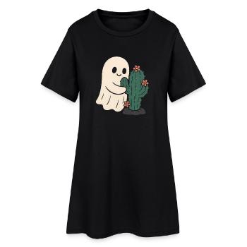 Geist umarmt Kaktus Blumen - Frauen T-Shirt-Kleid - Schwarz - Vorne