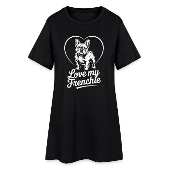 Love My Frenchie Heart Bulldog - Robe T-shirt Femme - noir - Devant