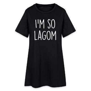 Lagom Sverige Suède - Robe T-shirt Femme - noir - Devant