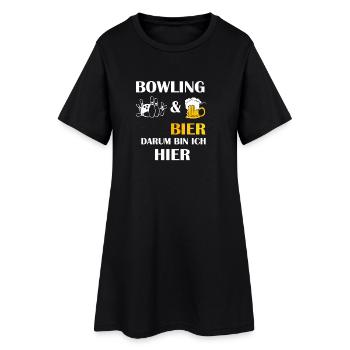 BOWLING ET BIÈRE C’EST POURQUOI JE SUIS ICI Bowler Saying - Robe T-shirt Femme - noir - Devant