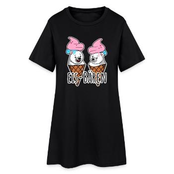 Deux délicieux oursons de crème glacée chez le glacier - Robe T-shirt Femme - noir - Devant