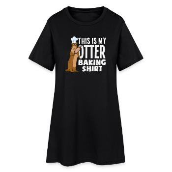 Chemise de pâtisserie Sea Otter Cartoon - Robe T-shirt Femme - noir - Devant