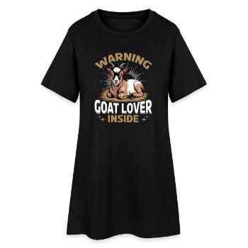 Drôle d’animal de la ferme chèvre - Robe T-shirt Femme - noir - Devant