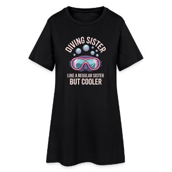 Plongée Dire Soeur Drôle Plongée Cadeau - Robe T-shirt Femme - noir - Devant
