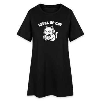 Passez au niveau supérieur Cat Gaming - Robe T-shirt Femme - noir - Devant