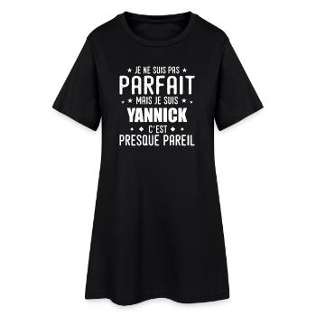 Yannick : authentique, imparfait, top, perfection - Robe T-shirt Femme - noir - Devant