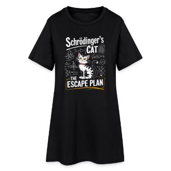 Chat Schrödinger : le plan d’évasion - Robe T-shirt Femme - noir - Devant