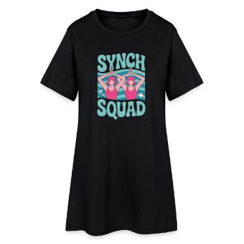 Synchronschwimmen Kunstschwimmen Wassersport - Frauen T-Shirt-Kleid - Schwarz - Vorne