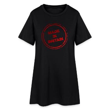 Made in Britain Distressed Red Stamp  - Women’s T-Shirt Dress - black - Front