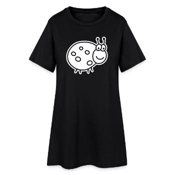 Ladybug – Cute lucky charm garden motif - Women’s T-Shirt Dress - black - Front