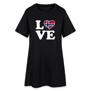 Amour - Drapeau de la Norvège - Norvège - Norvège - Robe T-shirt Femme - noir - Devant