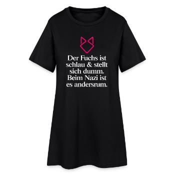 Gegen Rechts - Frauen T-Shirt-Kleid - Schwarz - Vorne