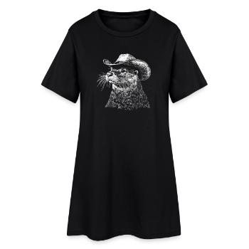 Otter Cowboy Hut Western - Frauen T-Shirt-Kleid - Schwarz - Vorne