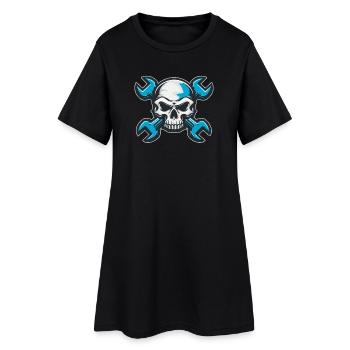Crâne de mécanicien - Robe T-shirt Femme - noir - Devant