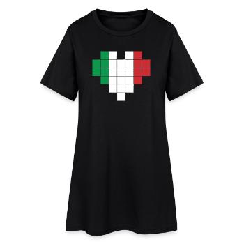 Pixel Heart Drapeau de l’Italie - Robe T-shirt Femme - noir - Devant
