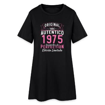 Original 1975 Authentique Vintage - Robe T-shirt Femme - noir - Devant