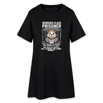 Lundi Trapped Work Drôle Tenue De Travail - Robe T-shirt Femme - noir - Devant
