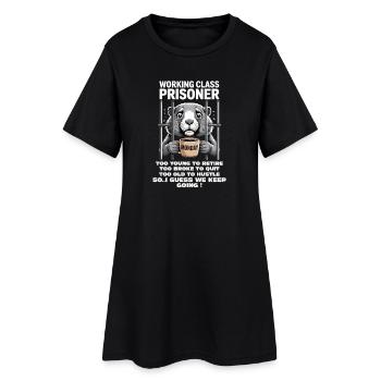 Lundi Trapped Work Drôle Tenue De Travail - Robe T-shirt Femme - noir - Devant