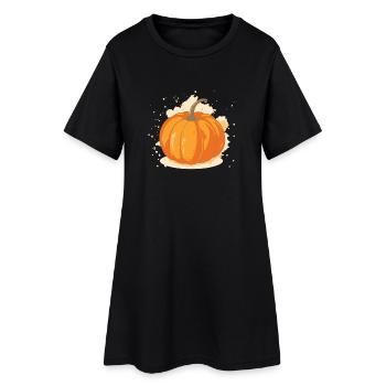 Citrouille Illustration Automne Vintage - Robe T-shirt Femme - noir - Devant