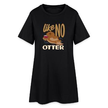 Dessin animé de loutre de mer comme sans jeu de mots - Robe T-shirt Femme - noir - Devant