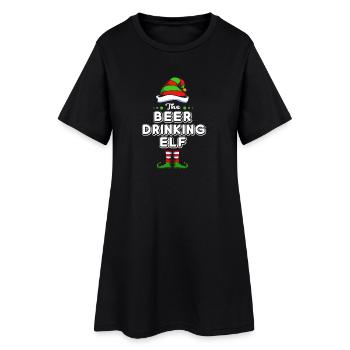 Elf Elf Christmas Gift Beer Party Alcohol - Women’s T-Shirt Dress - black - Front