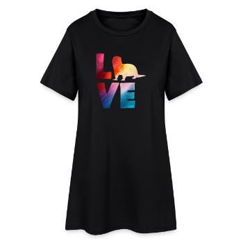 Seeotter Cartoon Bunte Liebe - Frauen T-Shirt-Kleid - Schwarz - Vorne