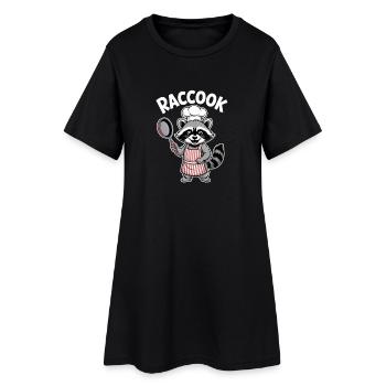 RACCOOK raton laveur Chef Dessin animé Cuisine Humour - Robe T-shirt Femme - noir - Devant