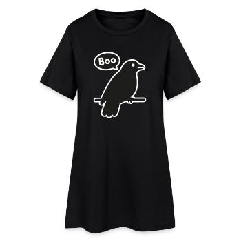Corbeau effrayant - Robe T-shirt Femme - noir - Devant