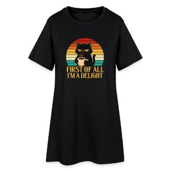 Tout d’abord, je suis un délice Sassy Coffee - Robe T-shirt Femme - noir - Devant