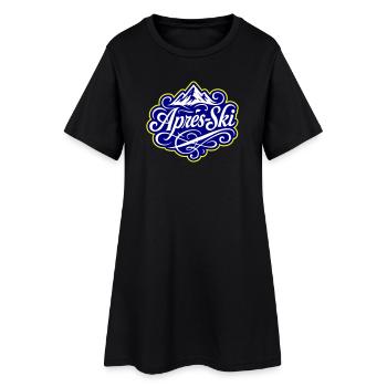 Apres Ski Berge Alpen - Frauen T-Shirt-Kleid - Schwarz - Vorne