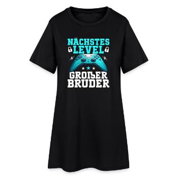Nächstes Level Großer Bruder Ankündigung Zocken - Frauen T-Shirt-Kleid - Schwarz - Vorne