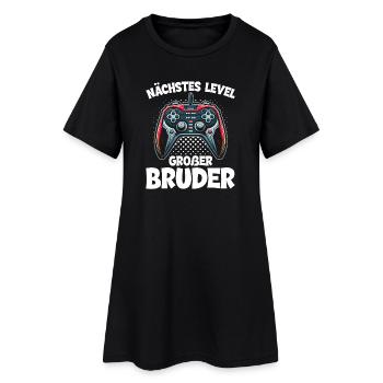 Nächstes Level Großer Bruder Ankündigung Zocken - Frauen T-Shirt-Kleid - Schwarz - Vorne
