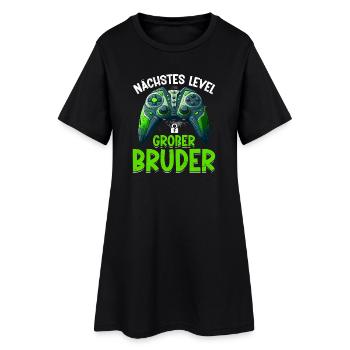 Nächstes Level Großer Bruder Ankündigung Zocken - Frauen T-Shirt-Kleid - Schwarz - Vorne