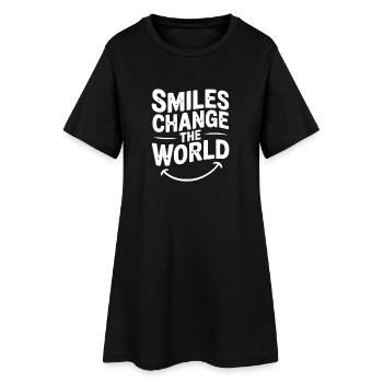 Les sourires changent le monde - Robe T-shirt Femme - noir - Devant