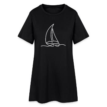 Croquis de voilier – Motif maritime - Robe T-shirt Femme - noir - Devant