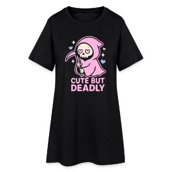 Cute but Deadly – Pastel Grim Reaper Kawaii Design - Frauen T-Shirt-Kleid - Schwarz - Vorne