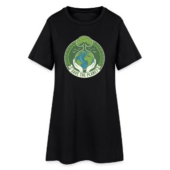 Sauvez la planète Eco Jour de la Terre Nature Design - Robe T-shirt Femme - noir - Devant