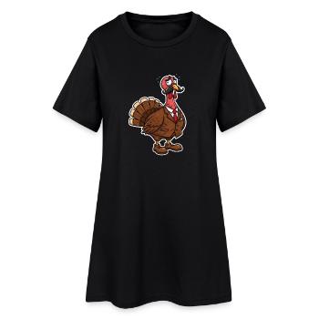 Costume élégant Turquie Dessin animé - Robe T-shirt Femme - noir - Devant