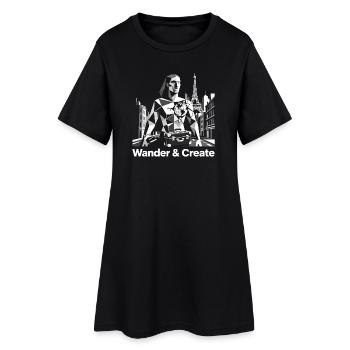 Travel Art Design World Map Paris Wanderlust - Women’s T-Shirt Dress - black - Front