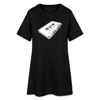 Cassette Oblique Retro – Music Mixtape Design - Robe T-shirt Femme - noir - Devant