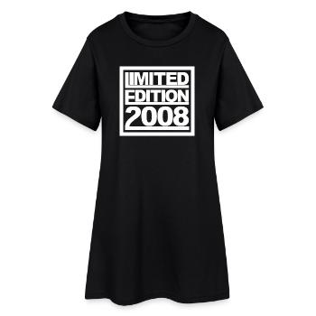Limitierte Edition 2008 Design Geburtstag - Frauen T-Shirt-Kleid - Schwarz - Vorne