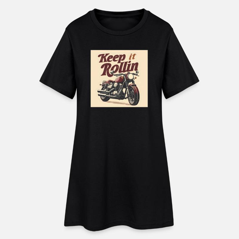 Keep it Rollin' – Minimalist Typography - Women’s T-Shirt Dress - black