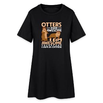 Seeotter Cartoon I'm Awesome - Frauen T-Shirt-Kleid - Schwarz - Vorne