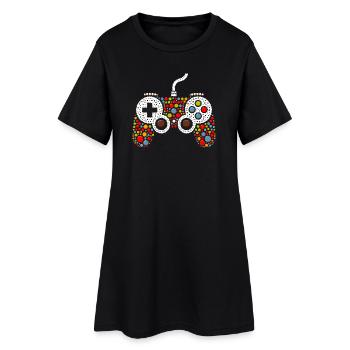 Manette de jeu Pointillist - Robe T-shirt Femme - noir - Devant